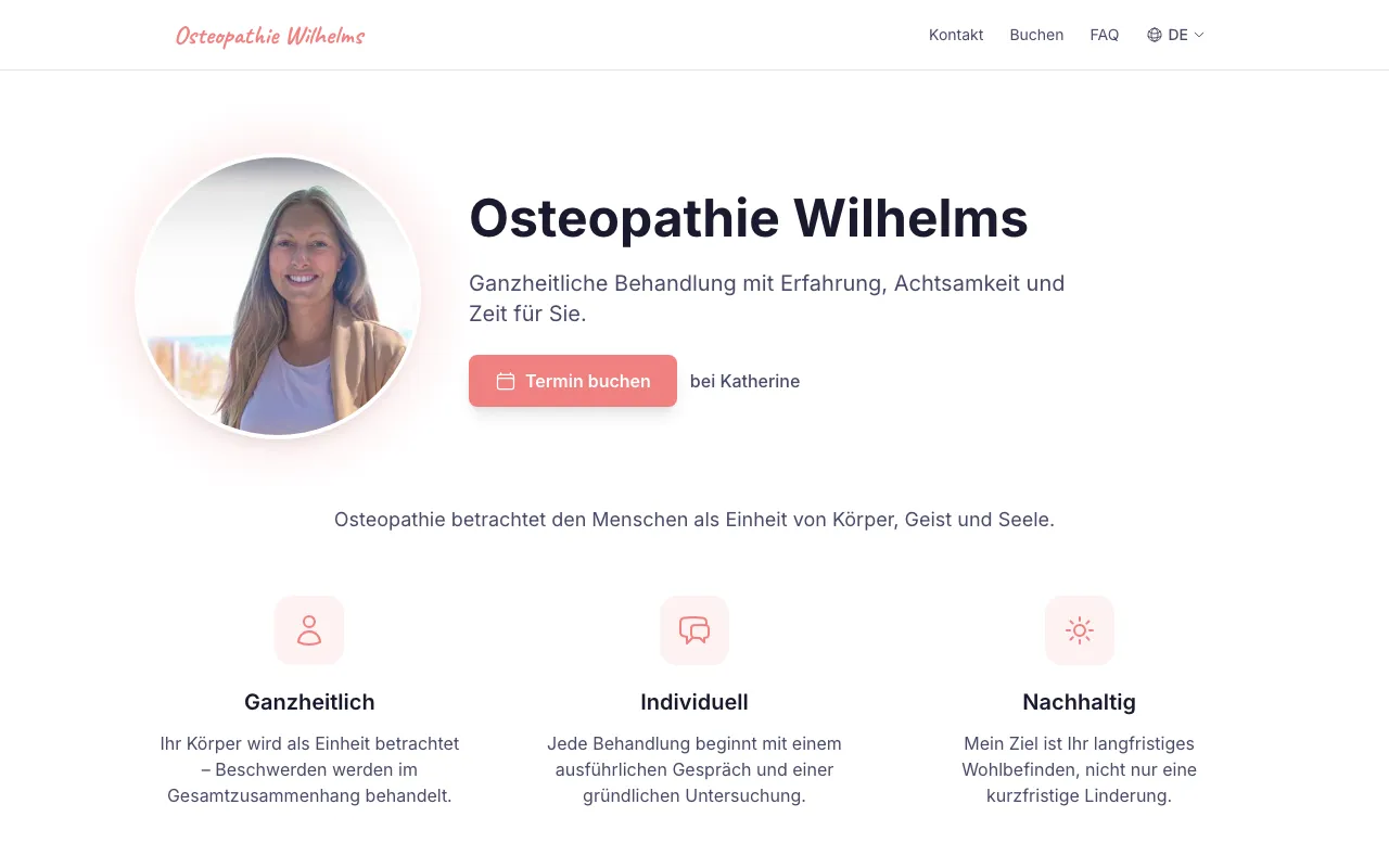 Osteopathie Wilhelms website